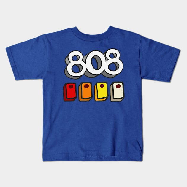 808 Drum Machine Button Grid Design - Electronic Music Fan Art Kids T-Shirt by DankFutura